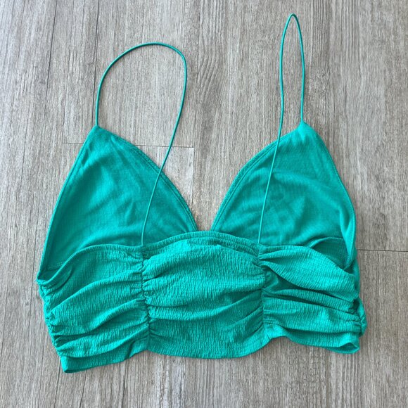 Womens Urban Outfitters Green Cropped Tank Top - L - Picture 3 of 5